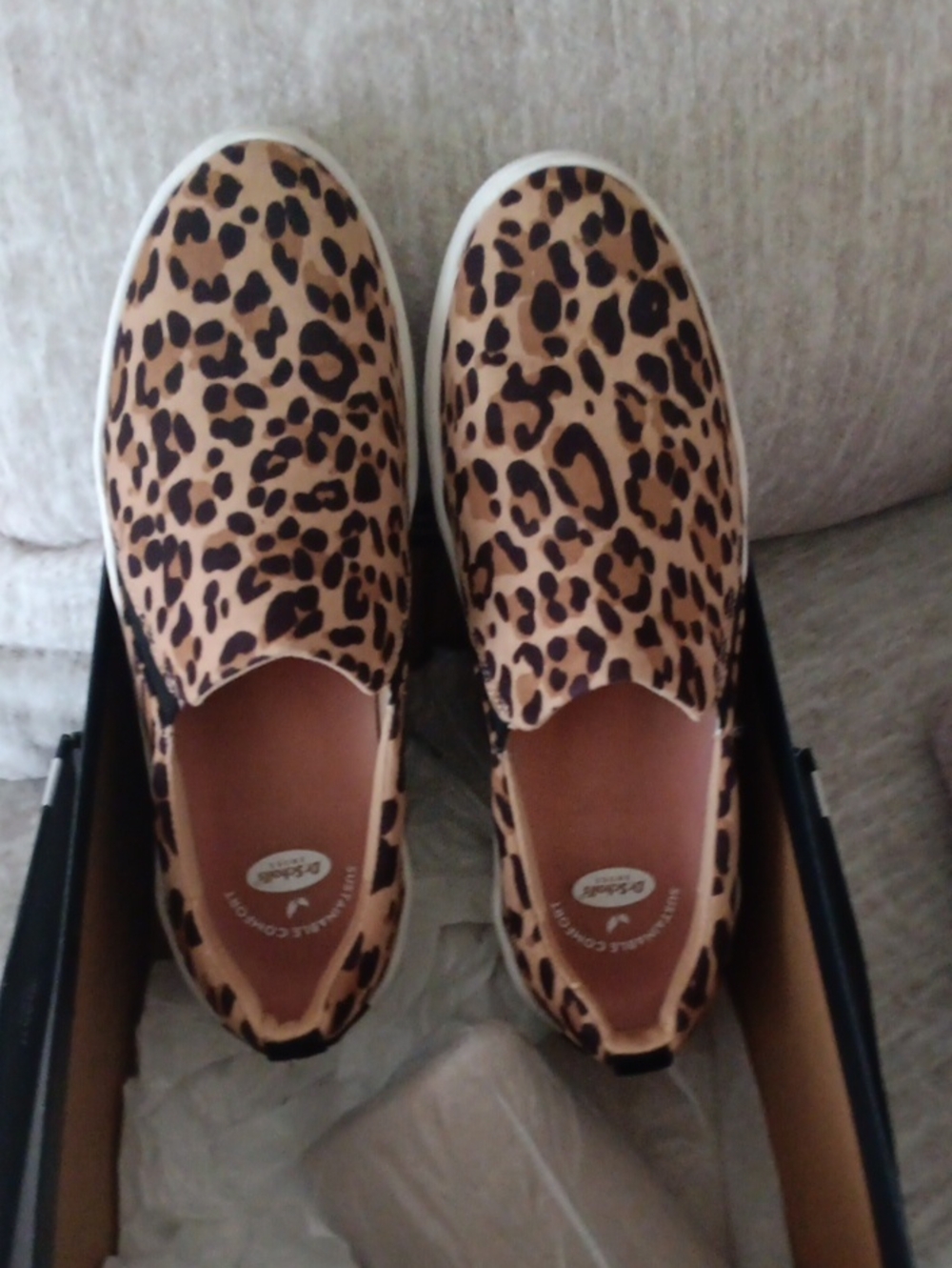 Dr. Scholl's Leopard Print Slip-On Sneakers - Tan/Black